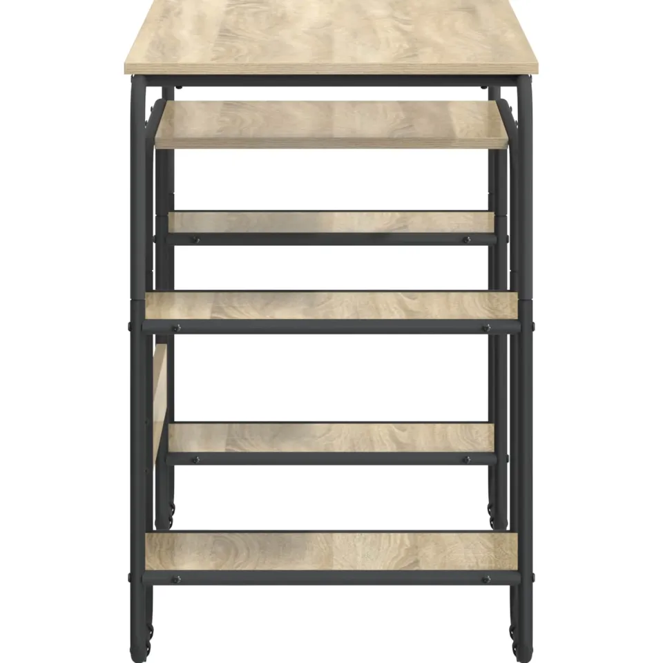 vidaXL Bureau met opbergruimte Sonoma Eiken 113.5 x 52 x 75.5 cm, foto 4