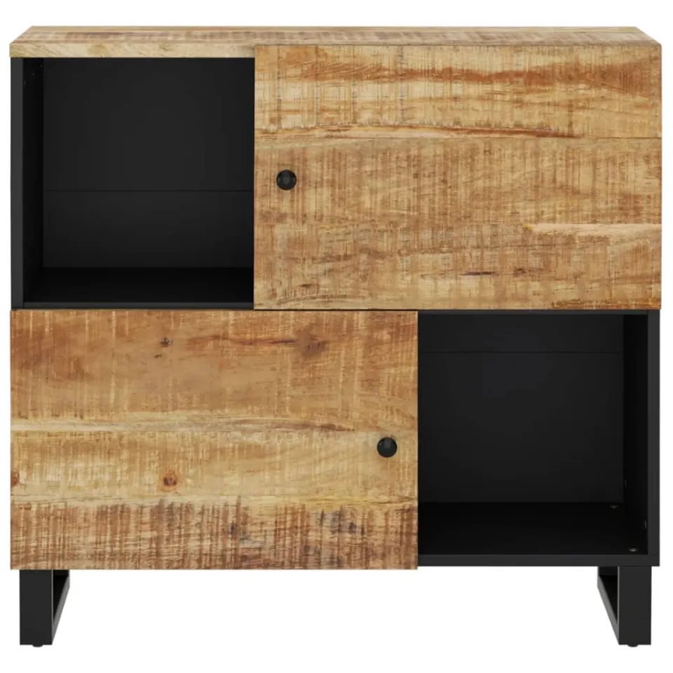 vidaXL Dressoir met 2 deuren 80x33x75 cm massief mangohout Bruin