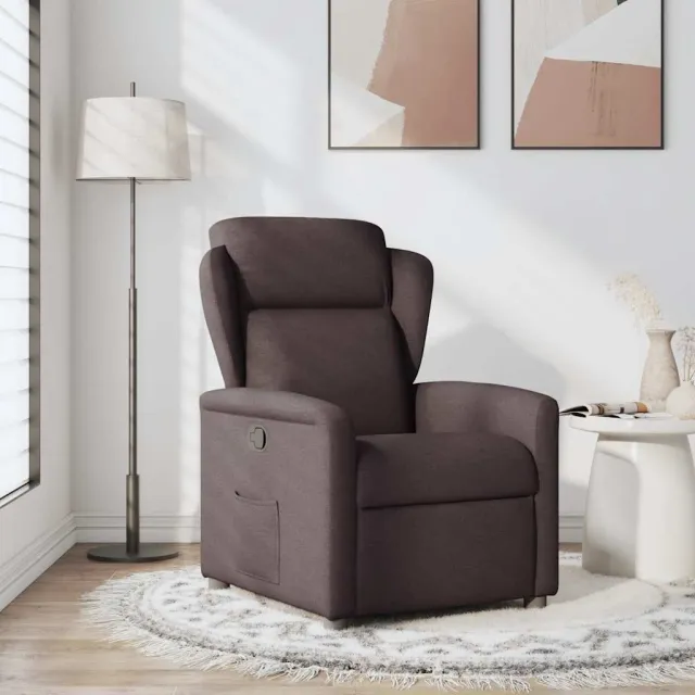 vidaXL Fauteuil verstelbaar stof donkerbruin