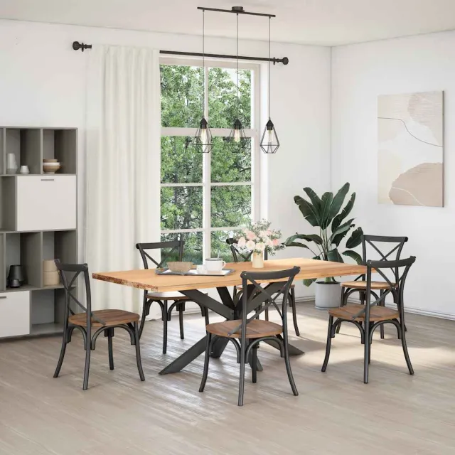 vidaXL Eettafelpoot spider vorm 150x78x(72-73) cm staal antraciet Anthraciet
