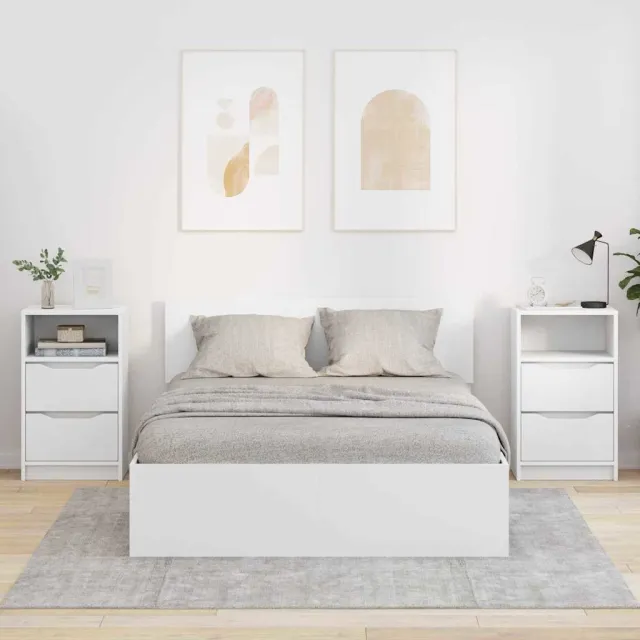 vidaXL Nachtkastjes 2 st Wit 40 x 30 x 67 cm Bewerkt hout, foto 2