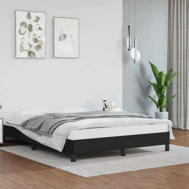 vidaXL Bedframe kunstleer zwart 140x200 cm