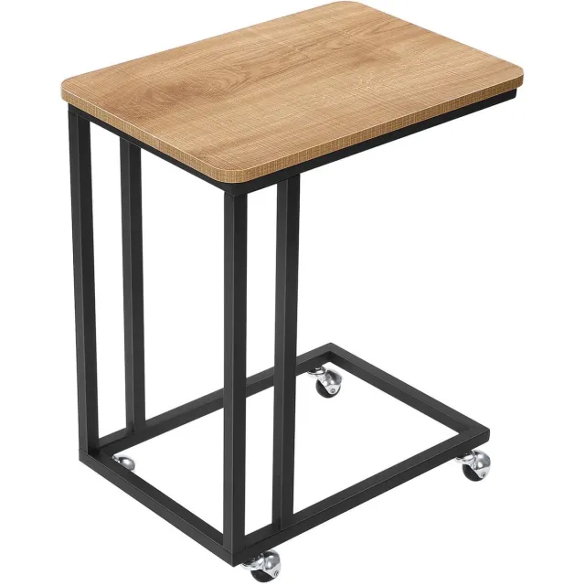 BEGRYF Bijzettafel - Honingkleur - C-vorm - 55x35x60 cm - Met Wielen of Stelpoten - Industrieel Design Honingbruin