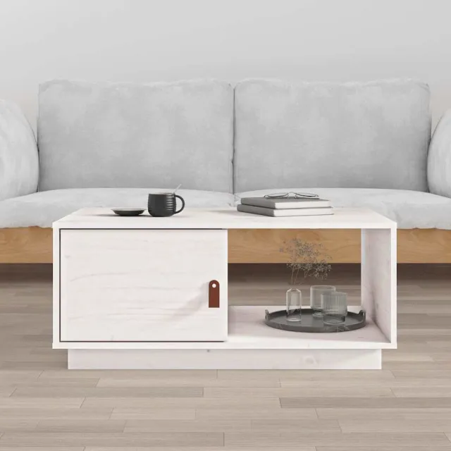 vidaXL Salontafel 80x50x35,5 cm massief grenenhout wit