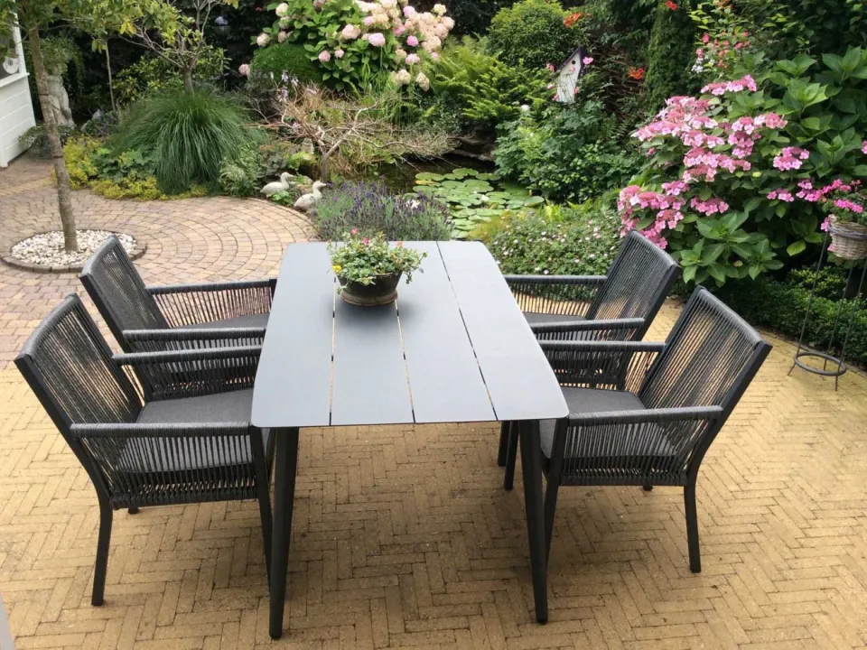 Manifesto Furniture Manifesto Rivola/Sora 160cm dining tuinset 5-delig grijs, foto 4