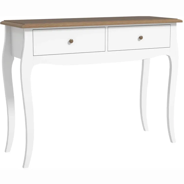 NordHaus Consoletafel met Lades - Haltafel Smal - Sidetable Klassiek Design - Ruimtebesparend Opbergen - 100 x 35 x 76,5 cm Wit