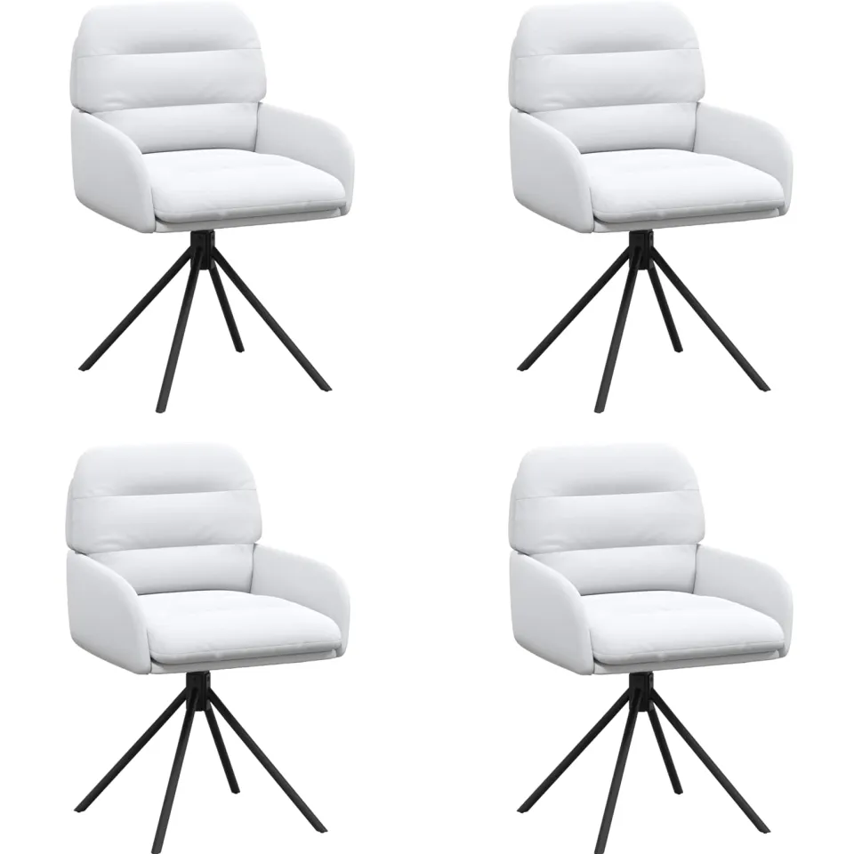 vidaXL Draai Eetstoelen 4 st Kunstleer Wit 59 x 59,5 x 90 cm, foto 3