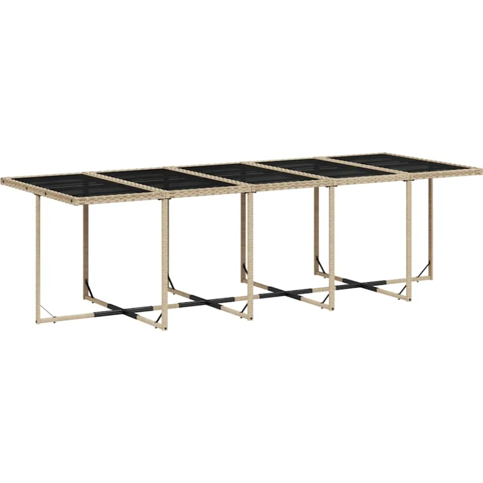 vidaXL 15-delige Tuinset met kussens poly rattan gemengd beige, foto 3