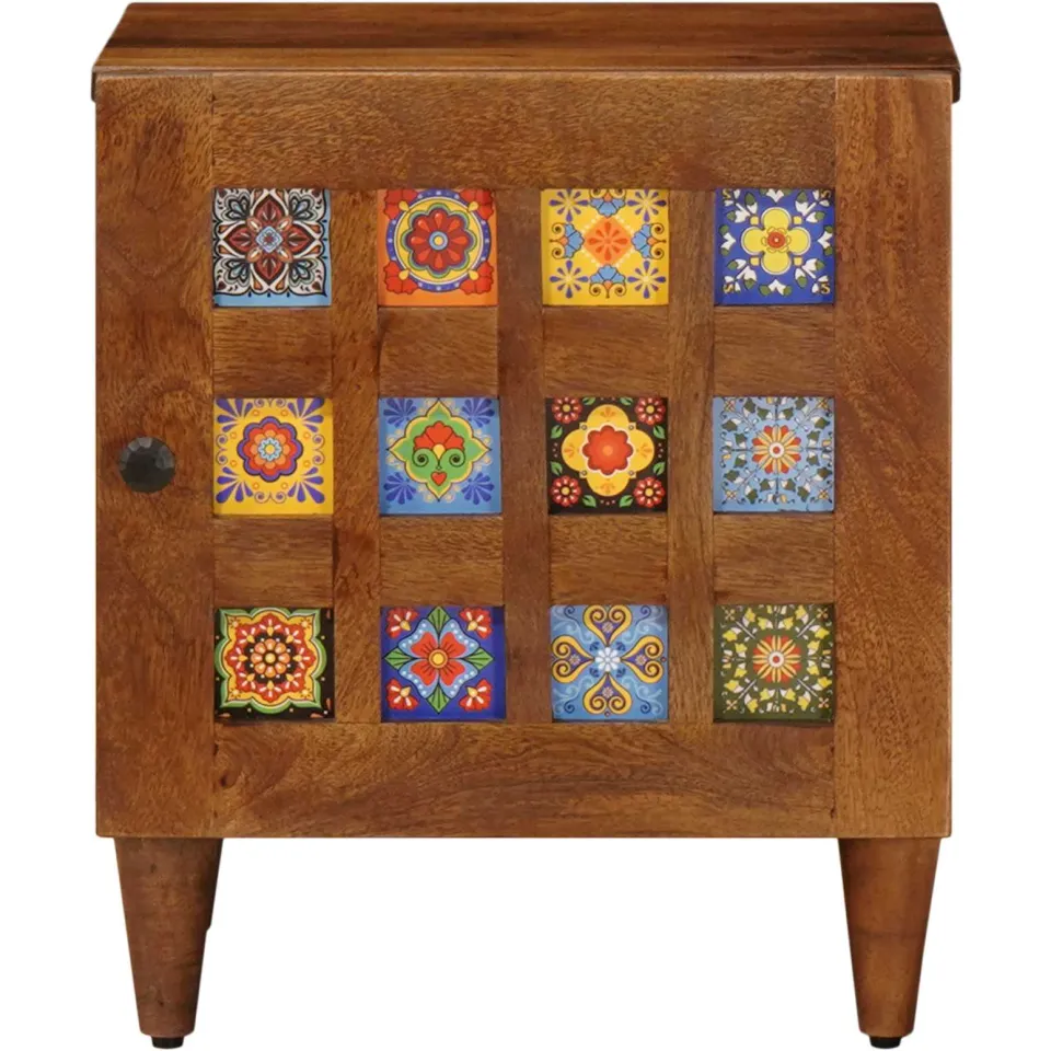 vidaXL Nachtkastje Bruin 40 x 33 x 46 cm Massief Mango Hout, foto 4