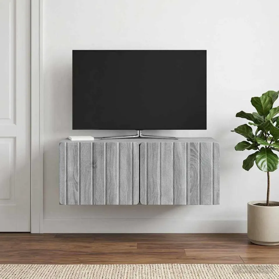 vidaXL Wandbeugel TV-kast 78,5 x 41 x 30 cm Grijs Sonoma Bewerkt hout, foto 4