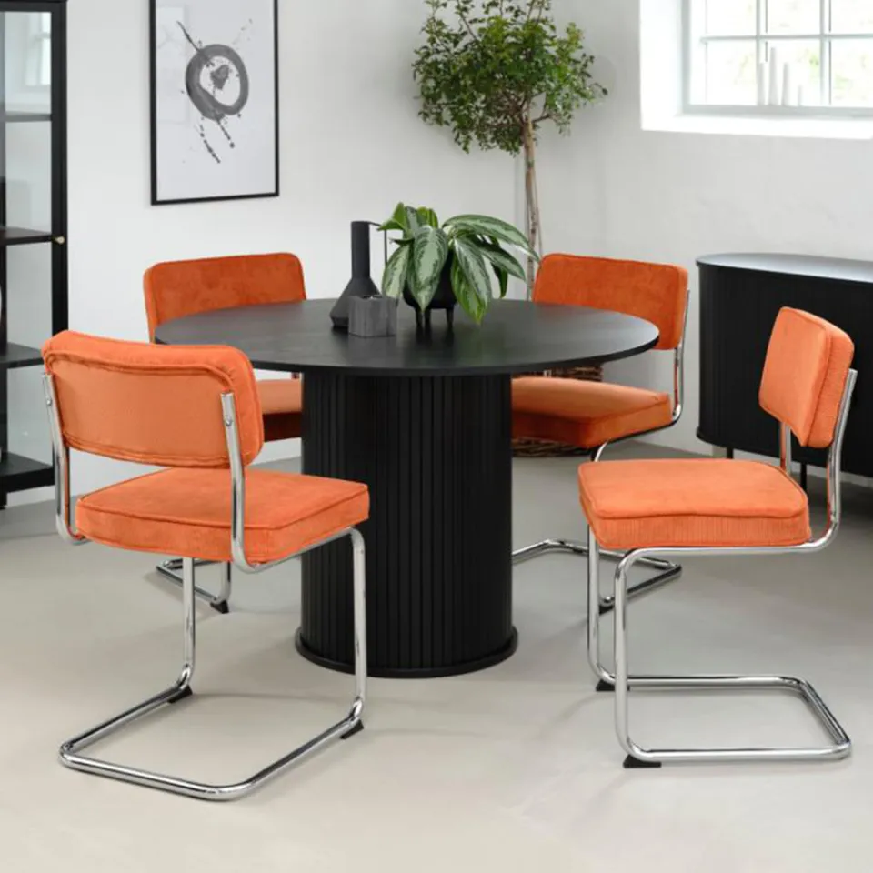 Olivine Lenn houten eettafel zwart eiken - Ø 120 cm, foto 4