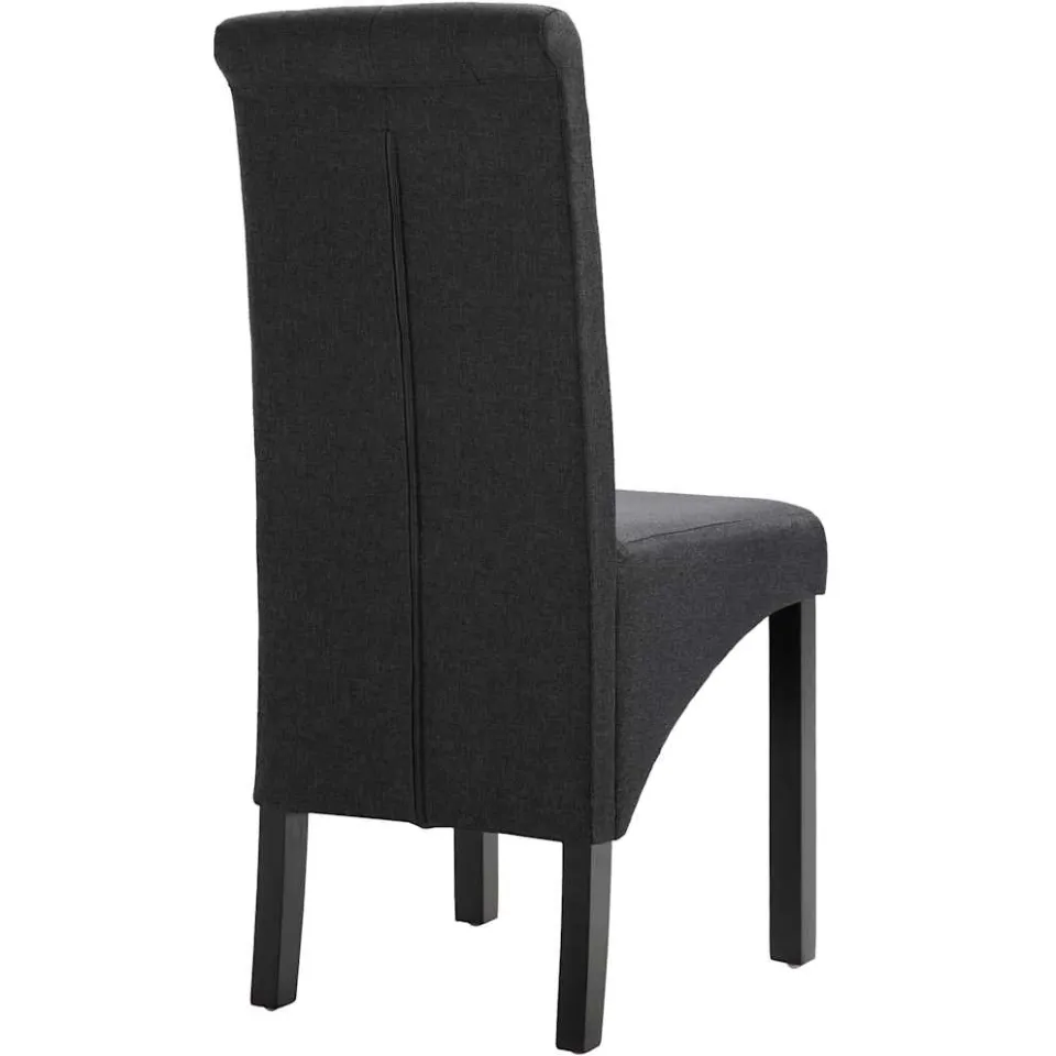 vidaXL Eetkamerstoelen 6 st stof donkergrijs grijs, foto 4