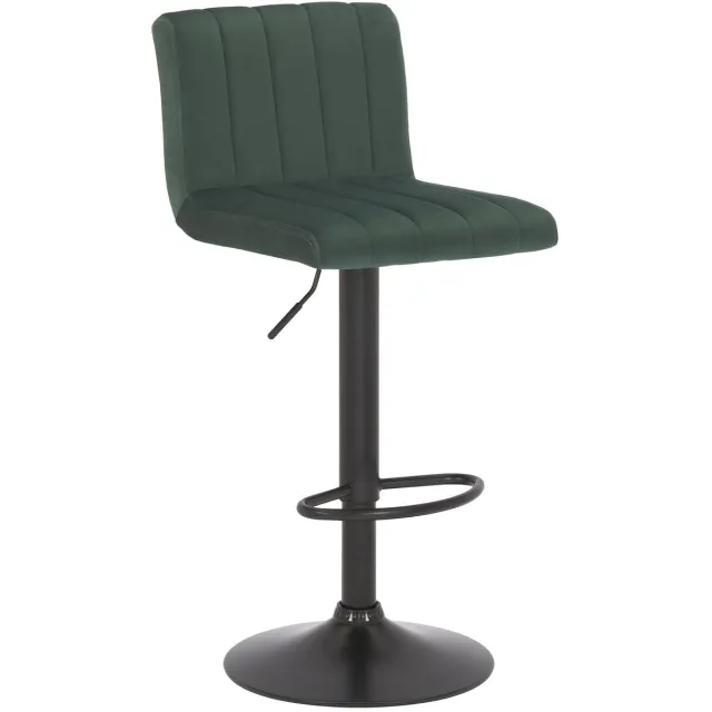 Luxe Comfort Barkruk - Verstelbaar - Fluweel - Groen groen/zwart