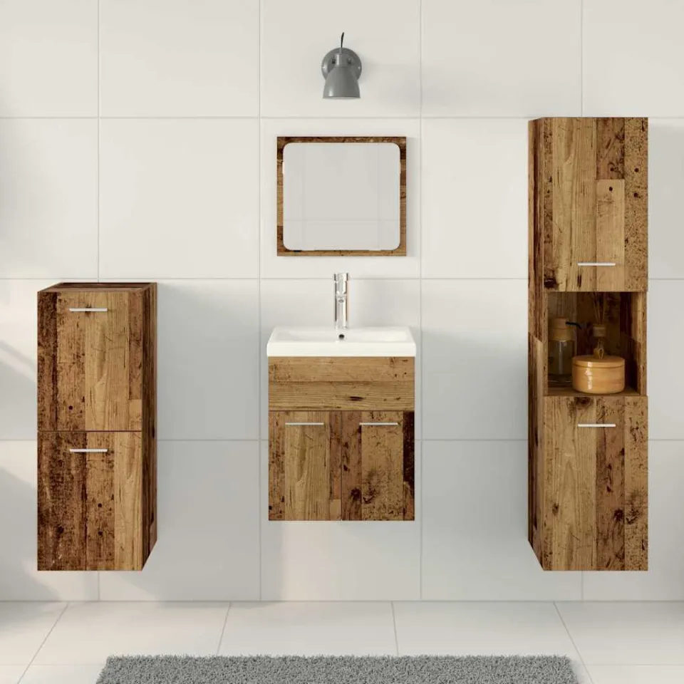 vidaXL Badkamermeubelset 5 st Oudhout 41 x 38,5 x 46 cm Bewerkt hout bruin, foto 3