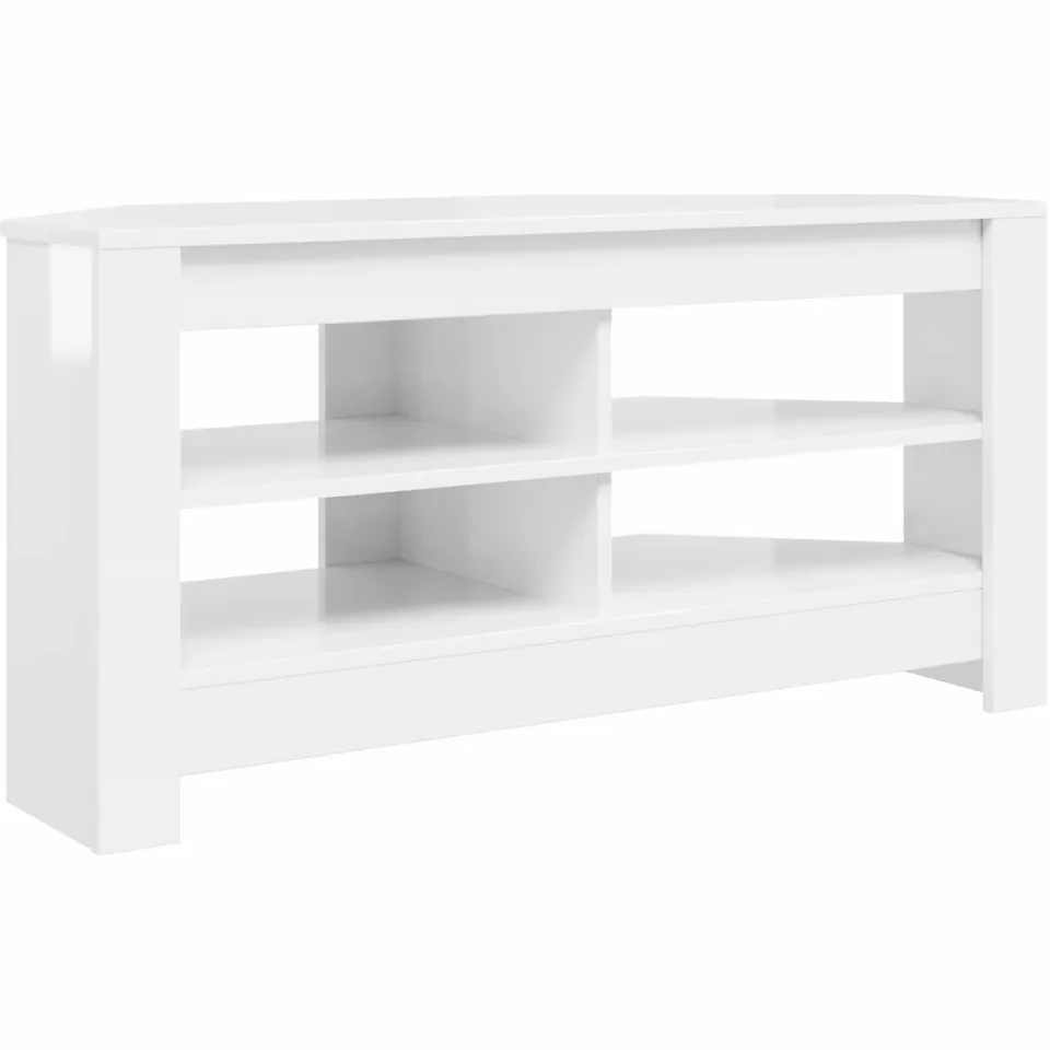 vidaXL HoekTVKast 102 x 41 x 50 cm Hoogglans Wit, foto 3