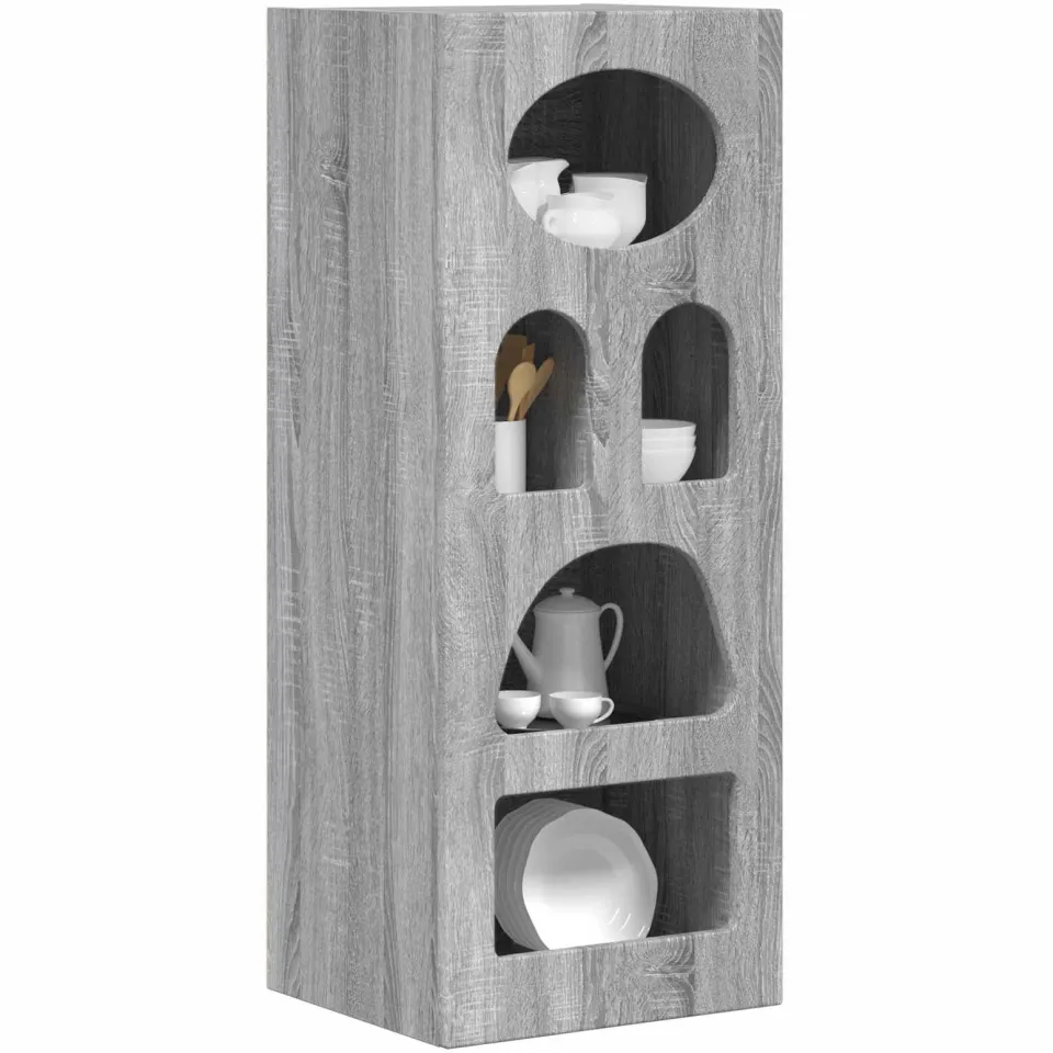 vidaXL Dressoir ELST Grijs Sonoma 40 x 35 x 100,5 cm Bewerkt hout