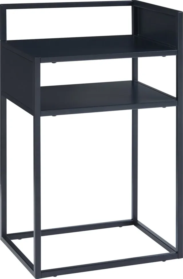 en.casa Bijzettafel Riihimäki met plank 65x40x30 cm zwart mat zwart, mat