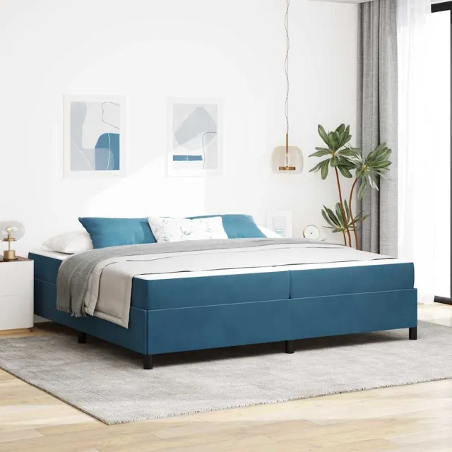 vidaXL Bedframe Donkerblauw 200 x 200 cm Stof