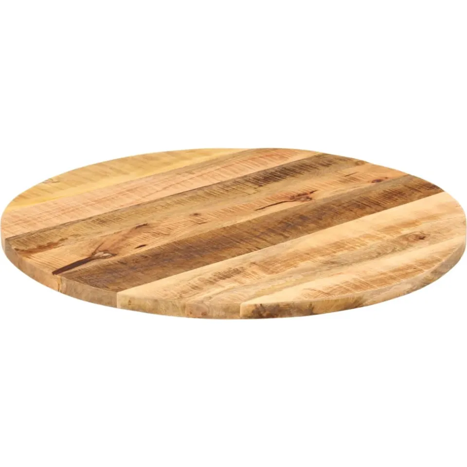vidaXL Tafelblad rond Ø 70x2,5 cm massief ruw mangohout bruin, foto 2