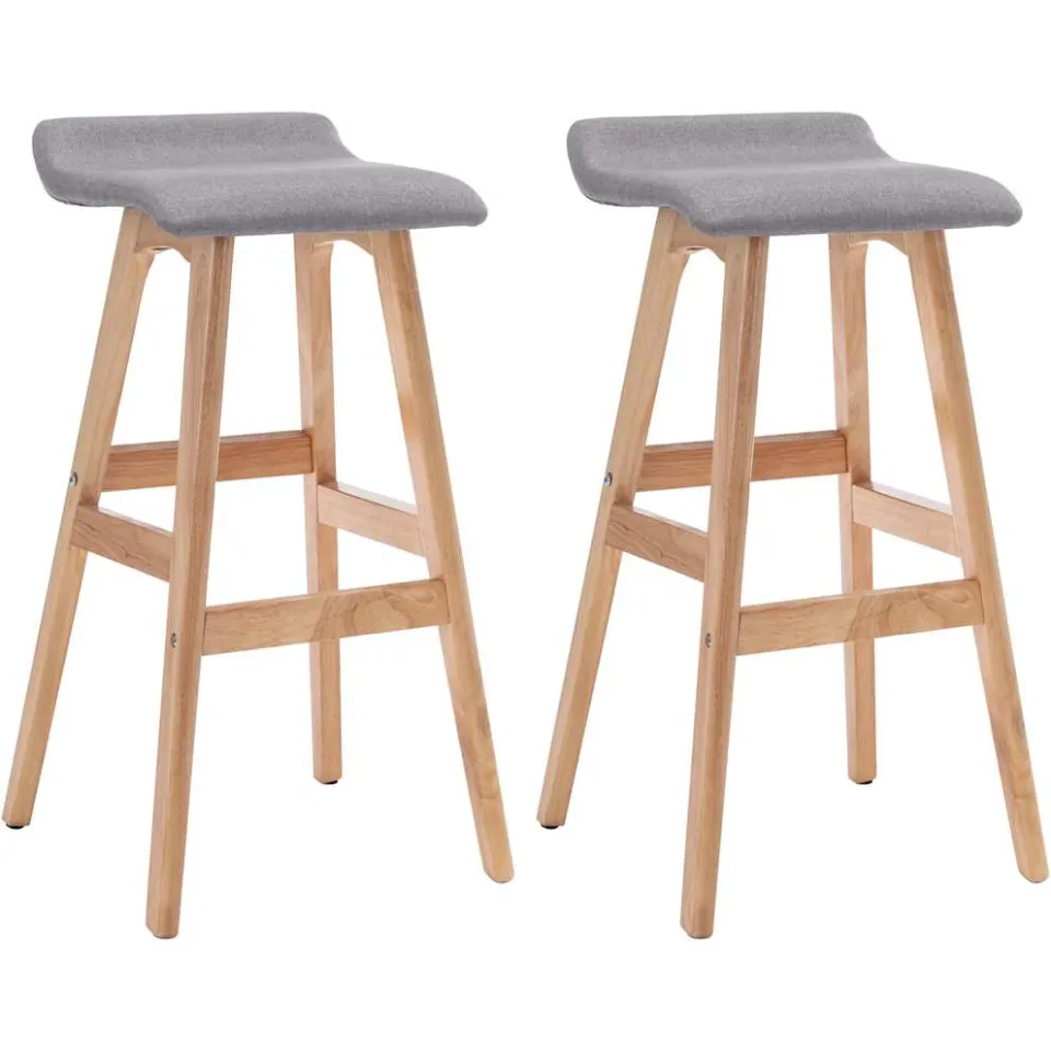 vidaXL Barstoelen 2 st stof lichtgrijs grijs, foto 3
