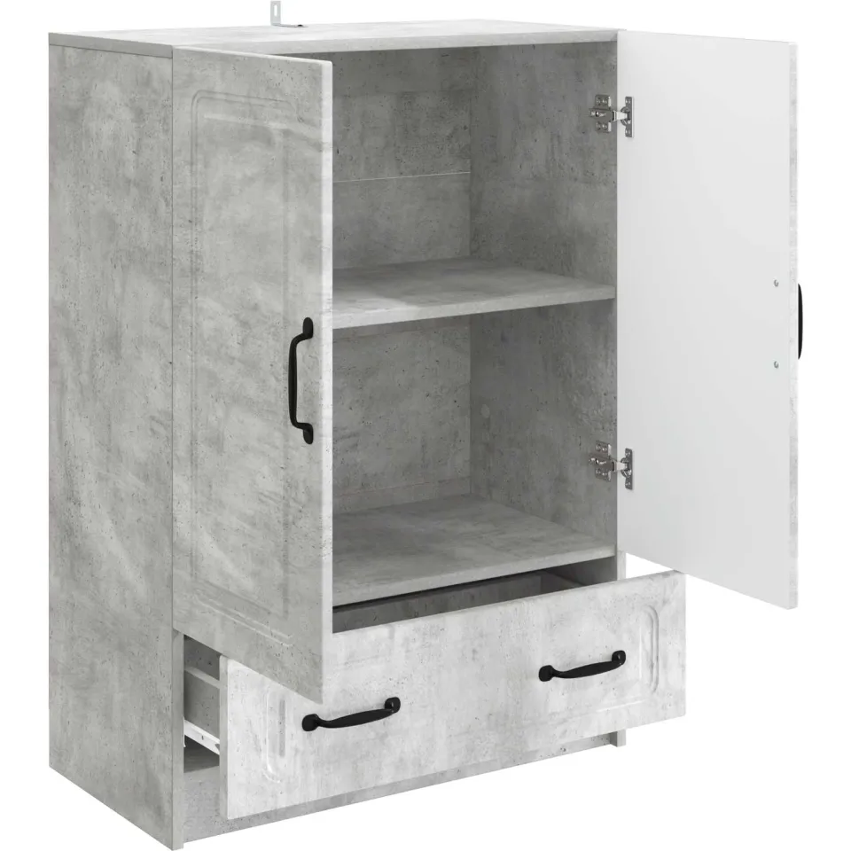 vidaXL Dressoir met lade Betongrijs 66 x 34,5 x 92 cm Bewerkt hout grijs, foto 4