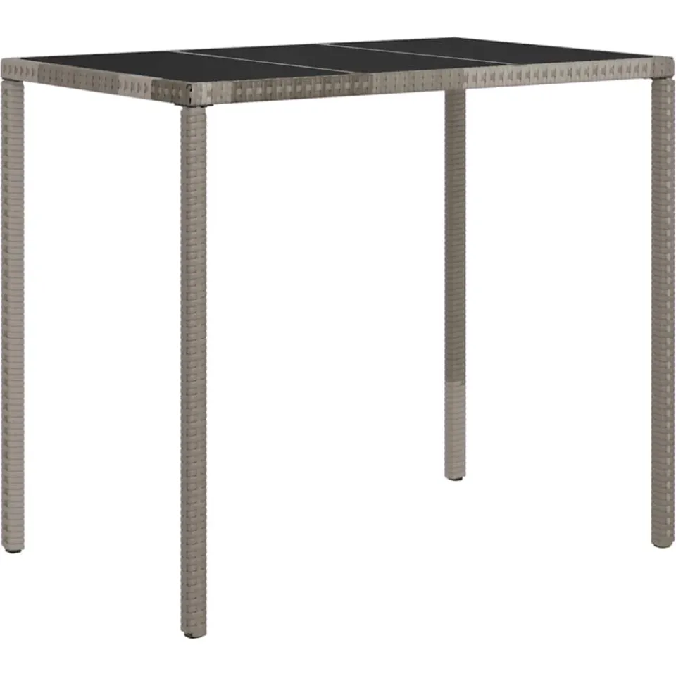 vidaXL 4-delige Loungeset met kussens poly rattan grijs, foto 3