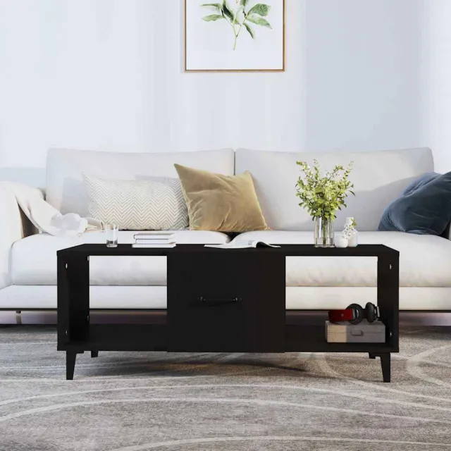 vidaXL Salontafel 102x50x40 cm bewerkt hout zwart, foto 2