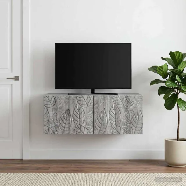 vidaXL Wandbeugel TV-kast 59,5 x 41 x 30 cm Grijs Sonoma Bewerkt hout