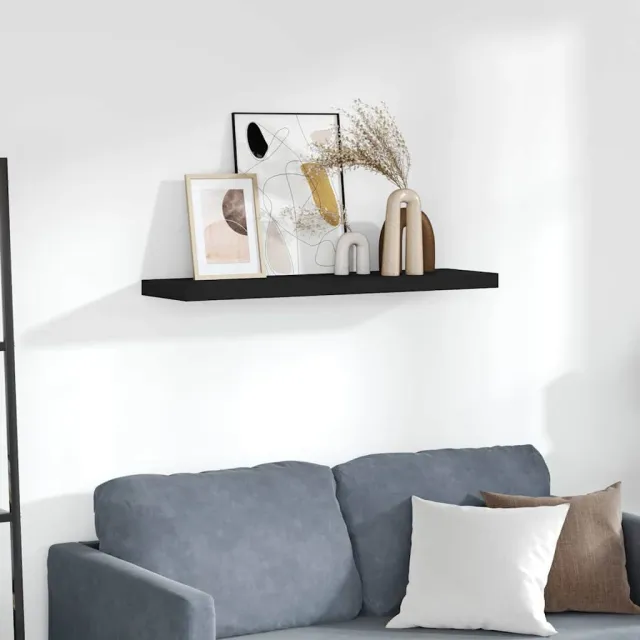 vidaXL Wandschap zwevend 90x23,5x3,8 cm MDF zwart
