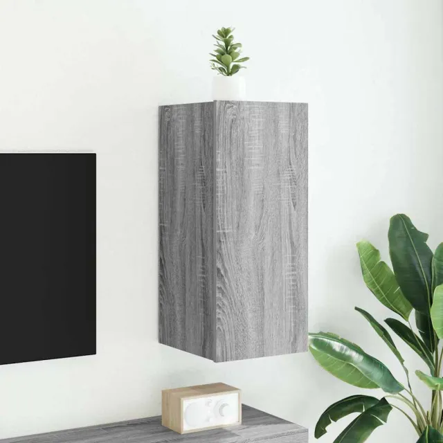 vidaXL Tv-wandmeubel met LED-verlichting 30,5x35x70 cm grijs sonoma, foto 2