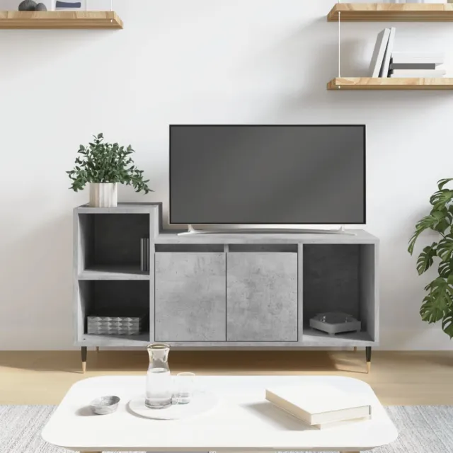 vidaXL Tv-meubel 100x35x55 cm bewerkt hout betongrijs grijs, foto 2