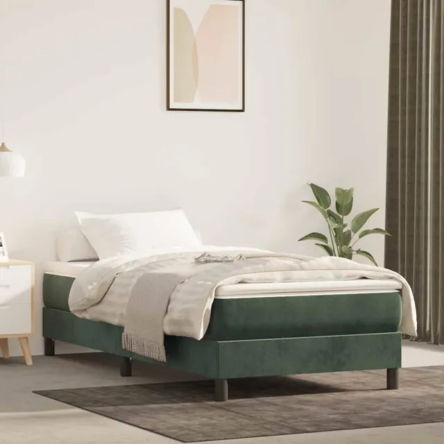 vidaXL Pocketveringmatras medium 90x210x20 cm fluweel donkergroen
