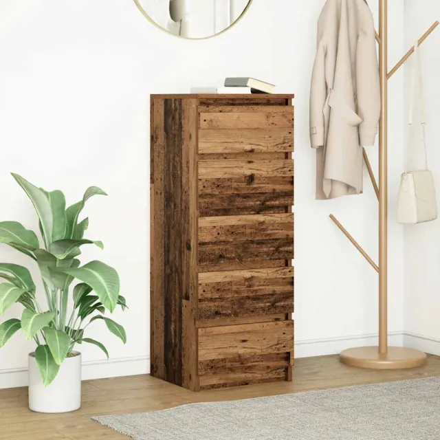 vidaXL Dressoir met lades 37,5x35x99 cm bewerkt hout oud hout Bruin