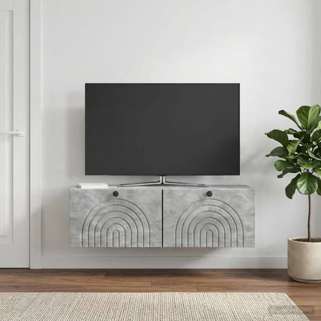 vidaXL Wandbeugel TV-kast Betongrijs 98 x 31 x 30 cm Bewerkt hout