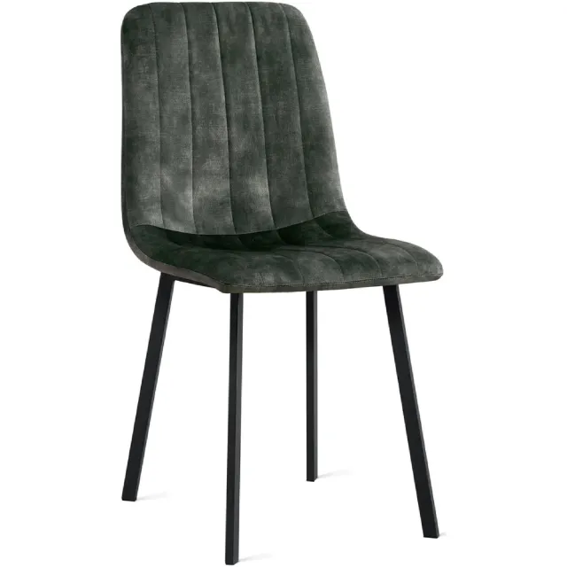 Nest of Nora Set van 2 - Nest of Nora Design Eetkamerstoelen Meva - Fluwelen bekleding - Velvet groen