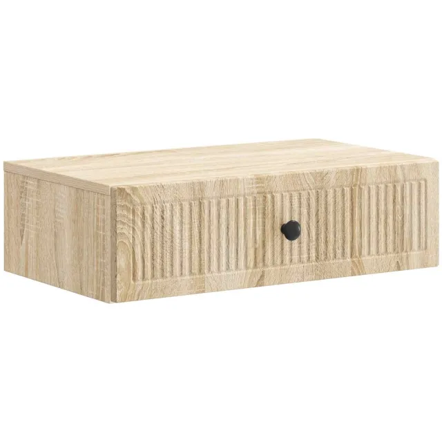 vidaXL Wandgemonteerde - Zijtafel - 59 - x - 34,5 - x - 17 - cm - Bewerkt - hout Sonoma Eiken