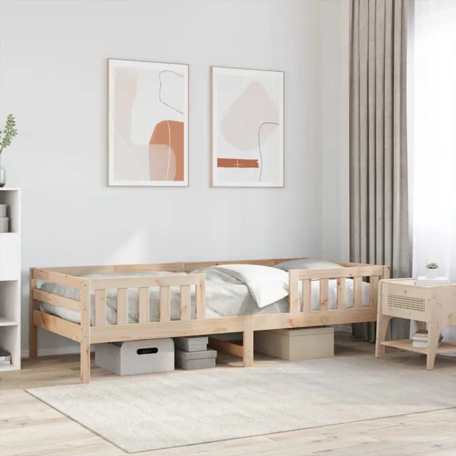 vidaXL Bedframe zonder matras massief grenenhout 75x190 cm bruin