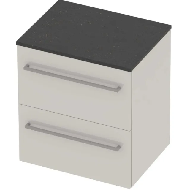 Basic-Line Deck 46 Badmeubelset Voor Grepen 60x46x66 cm Ice White Blue Stone Grijs