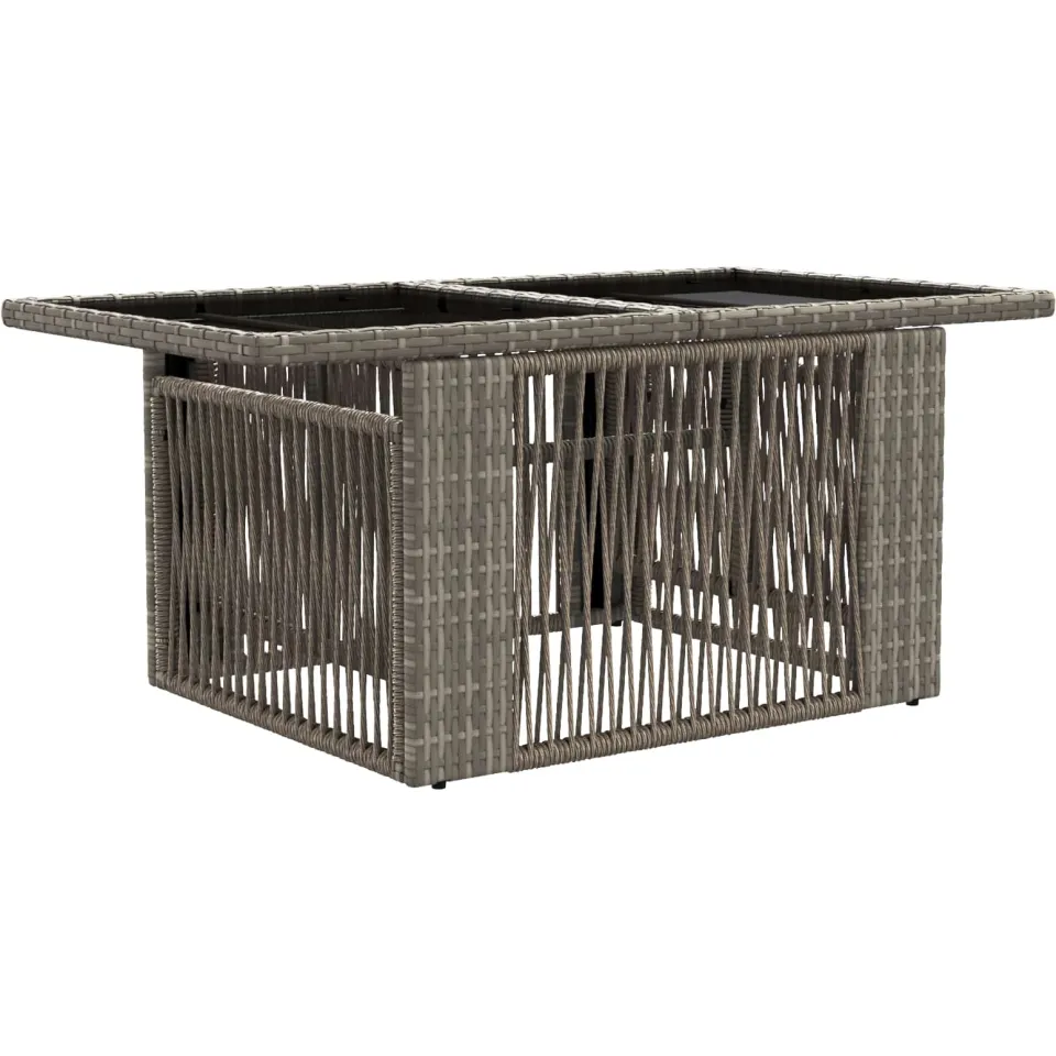 vidaXL Tuinstafel met opklapbare functie Grijs 100 x 55 x 37 cm