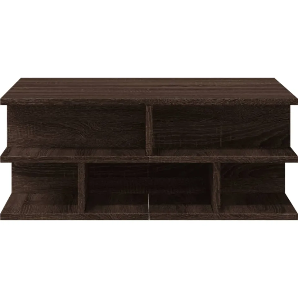 vidaXL Salontafel 70x70x29 cm bewerkt hout bruin eikenkleur