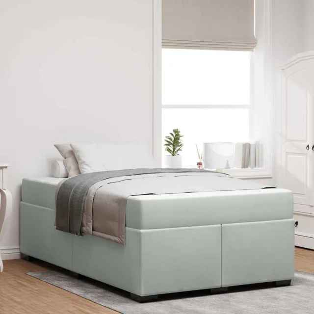 vidaXL Bedframe met matras Lichtgrijs 120 x 200 cm Stof