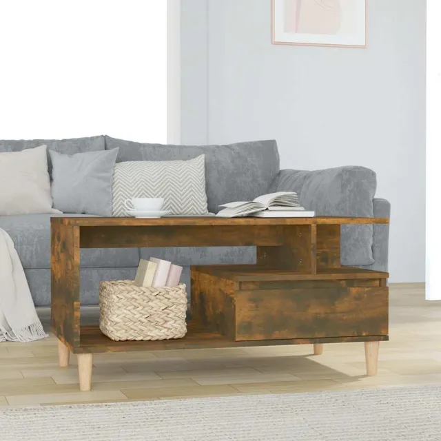 vidaXL Salontafel 90x49x45 cm bewerkt hout gerookt eikenkleurig, foto 2