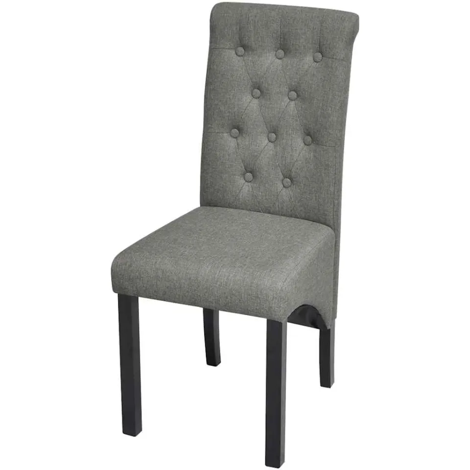 vidaXL Eetkamerstoelen 2 st stof lichtgrijs grijs, foto 2
