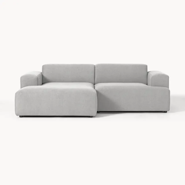 Westwing Collection Hoekbank Melva (3-zits) grijs