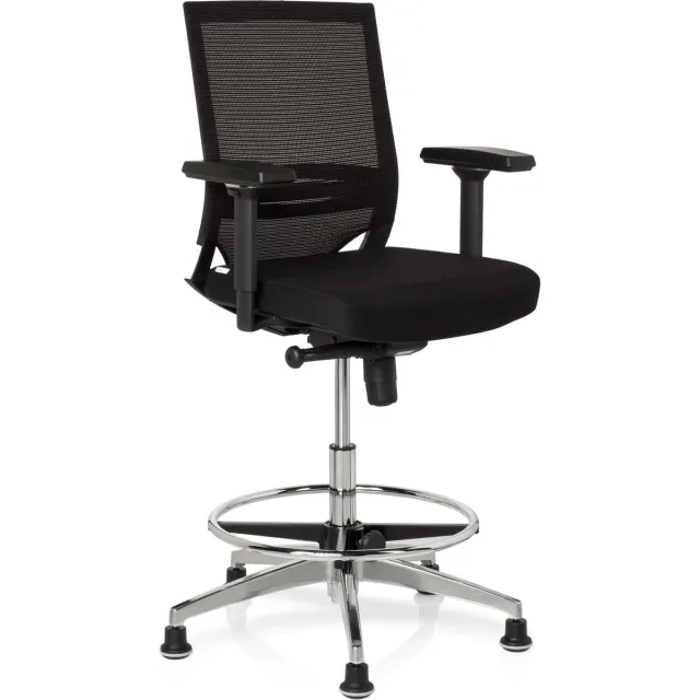 hjh office Top Work 77 - Bureaustoel - Luxe verhoogd - Stof / netstof - Zwart