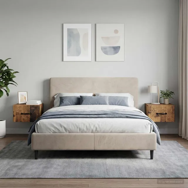 vidaXL Wandbeugel Bedkast 2 st Oud hout 34,5 x 33 x 20 cm Bewerkt hout bruin, foto 2