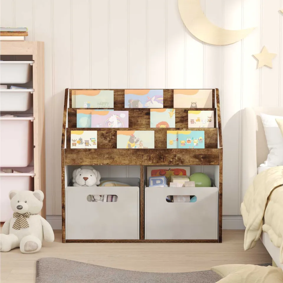vidaXL Kinderen Boekenkast Gerookt eiken 72,5 x 29,5 x 69 cm, foto 4