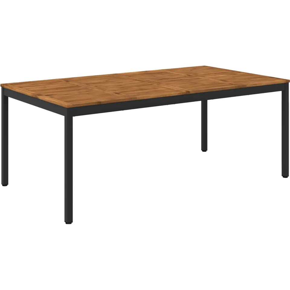 vidaXL Tuindiner tafel NAARDEN Naturel en Zwart 196 x 100,5 x 75 cm, foto 3