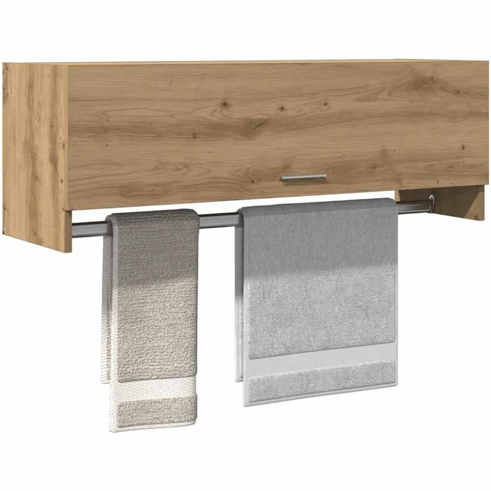 vidaXL Kledingkast 100x32,5x35 cm bewerkt hout artisanaal eikenkleurig, foto 3