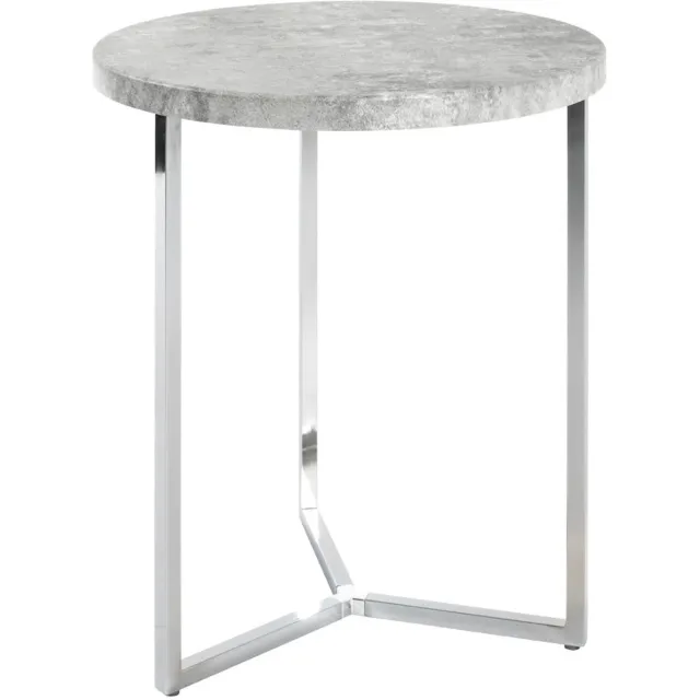 Unyqoos Moderne bijzettafel met betonlook en chromen frame voor veelzijdig gebruik Grijs